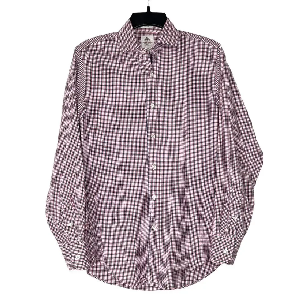 Thomas Mason for J.Crew Men's Size XS Ludlow Micro Checked Button-Up Dress Shirt
